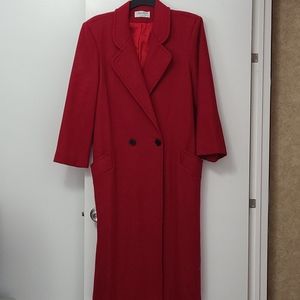 Red Wool Blend Coat, size L